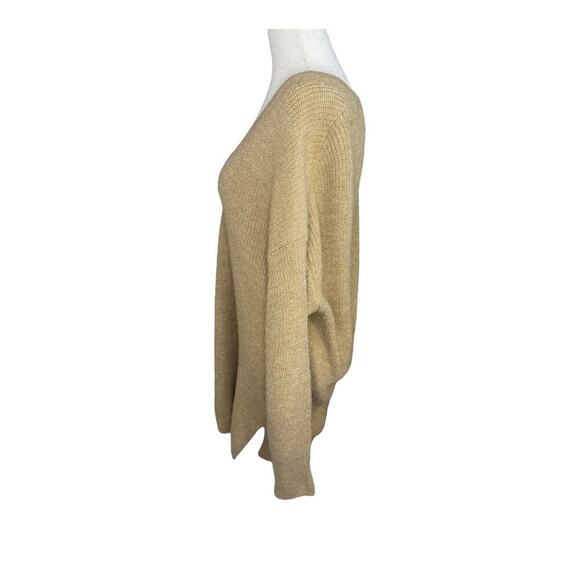 Halogen Women's V-Neck Gold Shimmer Pullover Sweater Size Small Extra Long NWOT - Picture 2 of 8